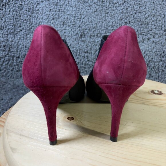 LK Bennett Heels Womens Size 7 Red Suede Pointed Toe Stiletto Slip On Pumps - Picture 4 of 9